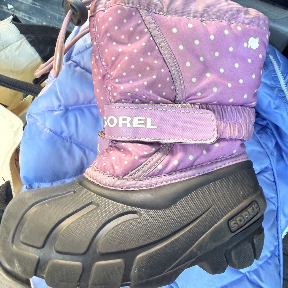 Sorel Kids Pink and Black Snow Boots
